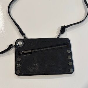 Hammitt Black Leather Bag with Silver Details